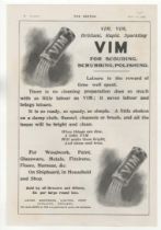 Vim 1904-full page black and white advertisement-'Vim Vim Brilliant Rapid Sparkling Vim-10" x 14"