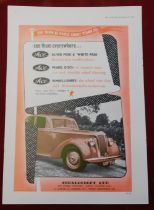Cornercraft Limited 1951 - Full page colour advertisement, number plates, wheel discs, wheel rims,