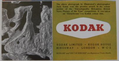 Kodak 1951 - Full page colour advertisement 'Photgraphy rises to the occasion! Pat Smythe horse