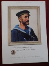 Players Navy Cut 1955-very fine full page colour advertisement-'A Sailor H.M.S Excellent-10" x 14"