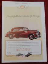 Wolseley Morots 1949 - Full page advertisement, 'Wolseley 'Four Fifty' and 'Six Eighty' a classic 9"