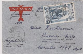 Luxemburg 1938 - Airmail envelope posted to Argentina via Paris, cancelled 17.6.38 Luxemburg on