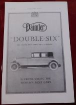 Daimler Double Six 1926 - Full page black and white advertisement 'The Engine That Turns Like A