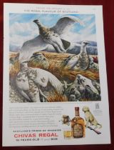 Chivas Regal Whisky 1963 - Full page advertisement, ptarmigan by Barry Discoll 9" x 12.1/2"