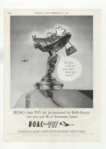 B.O.A.C. Rolls Royce 707-1960-full page black and white advertisement