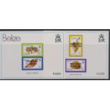 Belize 1981 - Independence Commemoration u/m sea shell miniature sheet set of 2 SGMS645a and