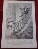 Brookes Soap 1891 - full page black and white advertisement, a monkey slides down the bannister