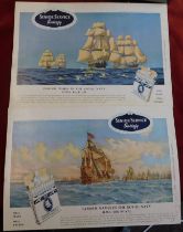 Senior Service 1959-full page colour advertisements-Famous Names in the Royal Navy-H.M.S Ark Royal