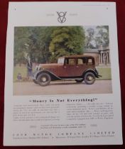 Ford V-8 1933- Full page clour advertisement ' Money Is Not Everthing' Try the V-8 and then consider