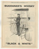 Buchanan's Whisky 1909-Punch full page black and white advertisement-very fine- classic-9.1/2" x 11"