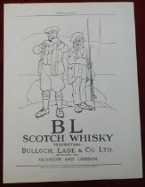 BL Scotch Whisky - Bulloch, Lade & Co Ltd 1916 - Printer Pie full page black and white advertisement