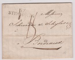 France 1814 - EL dated 26 July 1814 Strasbourg posted to Bordeaux, manuscript postage charge,