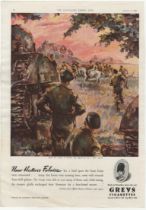 Greys Cigarettes-colour advertisement-The Illustrated London News (Aug 4th) 1945-War Artist