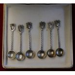Queen Victoria Jubilee Commemorative Mustard Spoons - Six nice white-metal mustard spoons in a case.