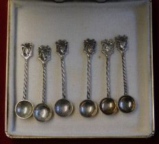 Queen Victoria Jubilee Commemorative Mustard Spoons - Six nice white-metal mustard spoons in a case.