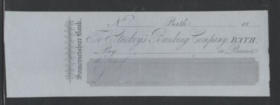 Somersetshire Bank, Stuckey's Banking Company, Bath Branch, mint with C/F, no revenue, circa 1845,
