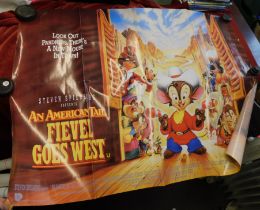 Film Poster-1991 - 'An American Tail'-Fievel-'Goes West'-Look out Pardners a new mouse in Town-
