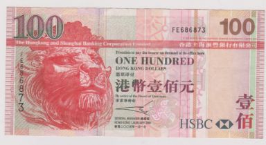 Hong Kong, Jan 2005, 100 dollars, GVF/AGF