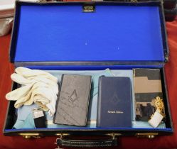 Masonic - Freemason's Regalia, in a case with two books very good condition