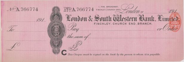 London & South Western Bank Ltd., Finchley Church End Branch, Mint order with C/F RO 27.2.11,