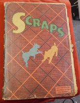 Victoria and Edwardian scrapbook - containing cuttings from greetings cards from 1920s era , then