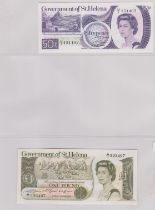 Saint Helena 1979-50 pence (P5) and 1981 £1 (P9) both AUNC superb