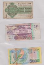 Suriname 1963-2000 - Collection of (23 notes) Vf to AUNC 2000s, Birds AUNC to 5000 Gild (152)