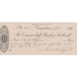 Commercial Bank of Scotland Campbeltown, used bearer CO 10.1.70, black on cream, printer Scott &