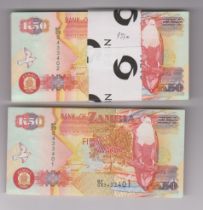 Zambia 2006, 50 Kwacha, P37c, a mint batch with Sabn wrapper, 100 approx