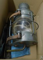 Vintage ship's lantern made by ACDL with a brass plate having "The Beacon Lamp", excellent marine