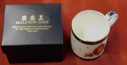 China Mug ' Halcyon Days' - Celebrating the 60th anniversary of the Queen's Coronation, boxed,