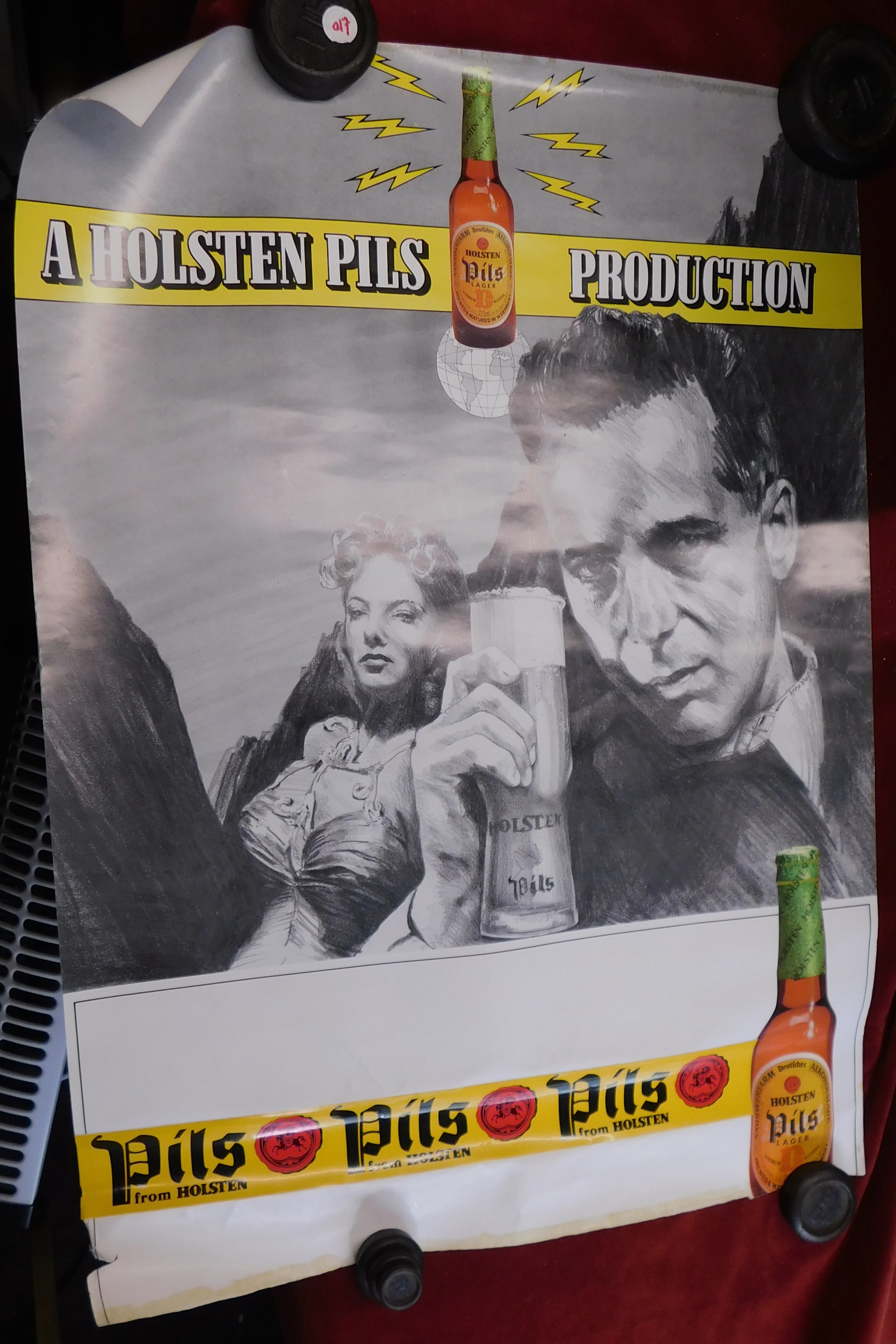 Poster-Advert - 'A Holston Pils production'-black and white photo effect-measurements 76cm x 50cm-