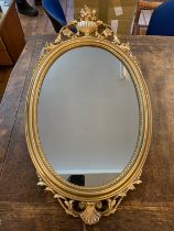 Vintage 60s ornate gold gilt Italian mirror, Regency/Rococo style