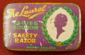 The "Laurel" Ladies Boudoir Safety Razor from George H. Lawrence Ltd., of Sheffield produced in