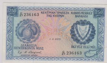 Cyprus 1971 250 mils, Blue EF/AUNC