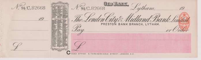London City & Midland Baank Ltd., Lyham (Preston Bank Branch), mint order with C/F RO 1.12.08, black