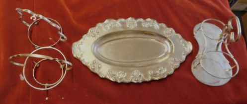 Silver Plate - Mixed silver plate, stands, tray etc