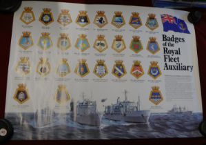 Poster-Badges - 'Badges of the Royal Fleet Auxiliary', No.10 in series measurements 60cm x 42cm