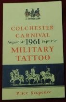 Colchester Carnival Military Tattoo Programme (August 31st 1961 Sept 1st 2nd) In immaculate