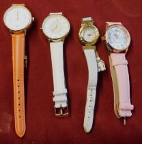 Assortment of Watches - Ladies, not checked, leather straps, coloured