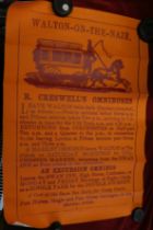 Poster-Walton-On-Naze Creswell's Omnibuses 1950s poster 'Leave Twice Daily to Colchester Market'-