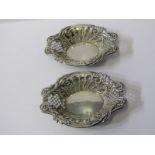 SILVER SWEETMEAT DISHES, with pierced bodies, makers VB & S, Birmingham 1899, 12cm width, 79 grams