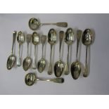 GEORGIAN SILVER CUTLERY, 5 Georgian silver table spoons, various dates and makers, generally