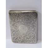VICTORIAN SILVER CARD CASE, foliate engraved decoration and fitted interior, Birmingham 1894,