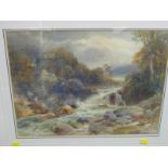 J.S. GRESLEY, signed watercolour "The Waterfall", 28cm x 38cm