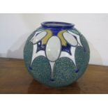 ART NOUVEAU, "Amphora" enamelled spherical 15cm vase
