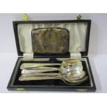 SILVER TEASPOONS, set of 6 Art Deco style silver teaspoons, Sheffield 1920: also a HM silver