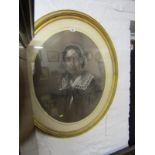 VICTORIAN PORTRAIT, pastel oval portrait of lady in bonet in white lace collar, 65cm x 52cm
