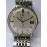 GENTS OMEGA WRIST WATCH, gents stainless steel cased Seamaster Automatic Turler, with date aperture