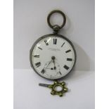 19TH CENTURY POCKET WATCH, silver cased key wind pocket watch by George Chapple London HM 1865